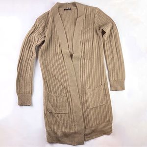 Beige Fashion Nova Front Pocket Long Knit Cardigan